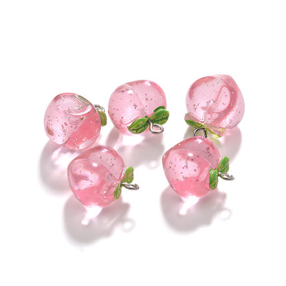 5PCS Resin Peach Charm Pendant