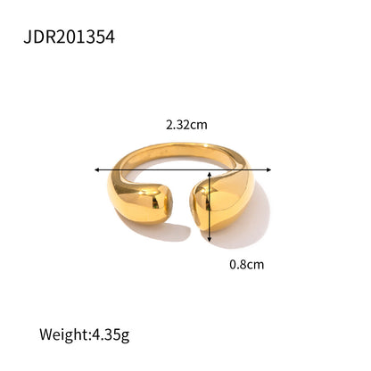 Sleek Asymmetric Teardrop Open Ring