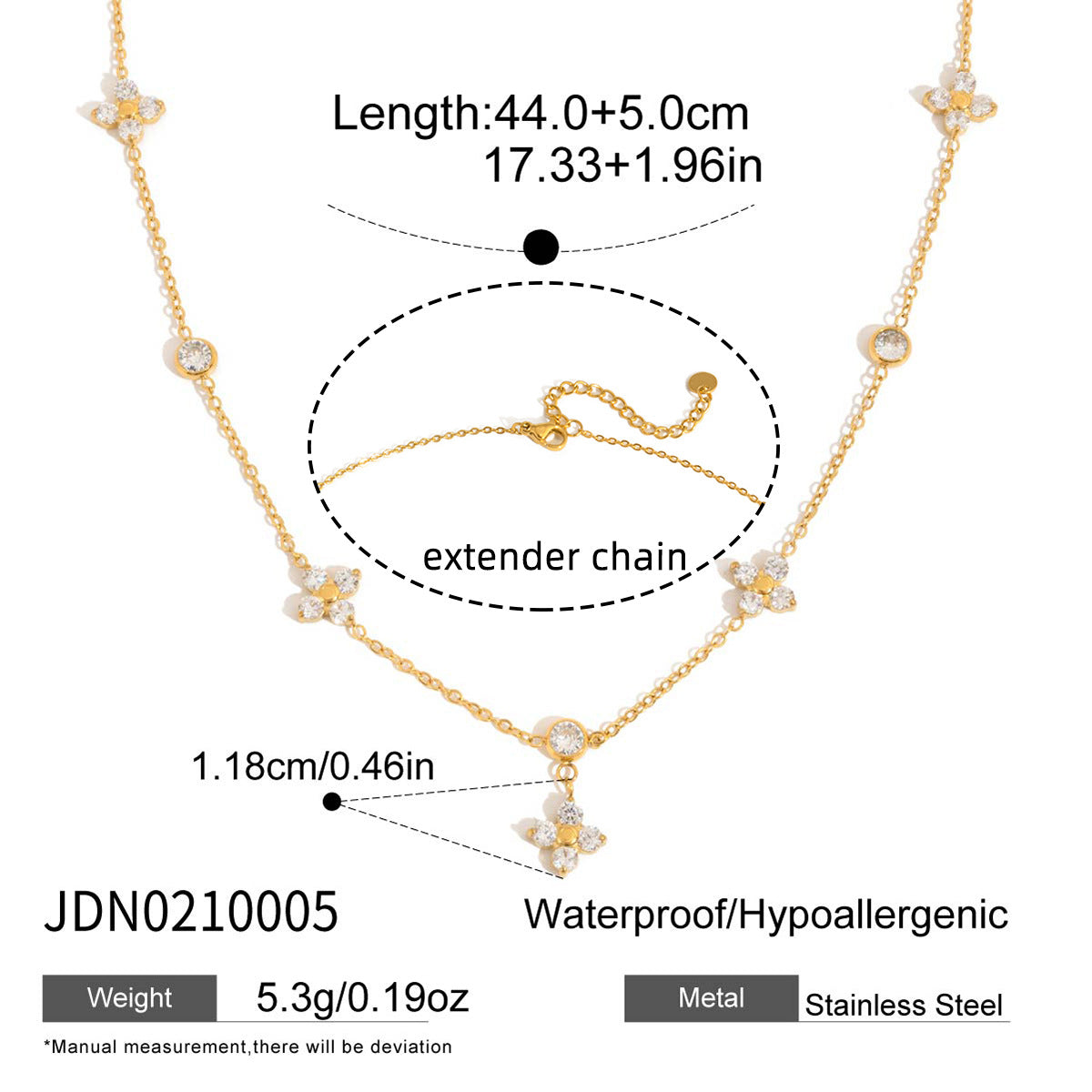 CZ Four-Leaf Clover Necklace