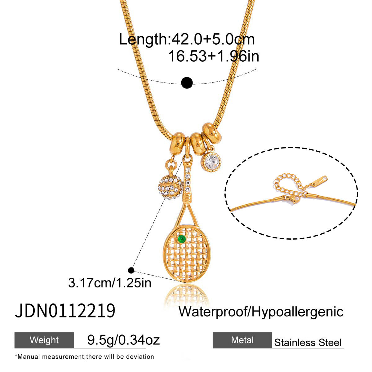 Luxe Tennis Pendant Necklace