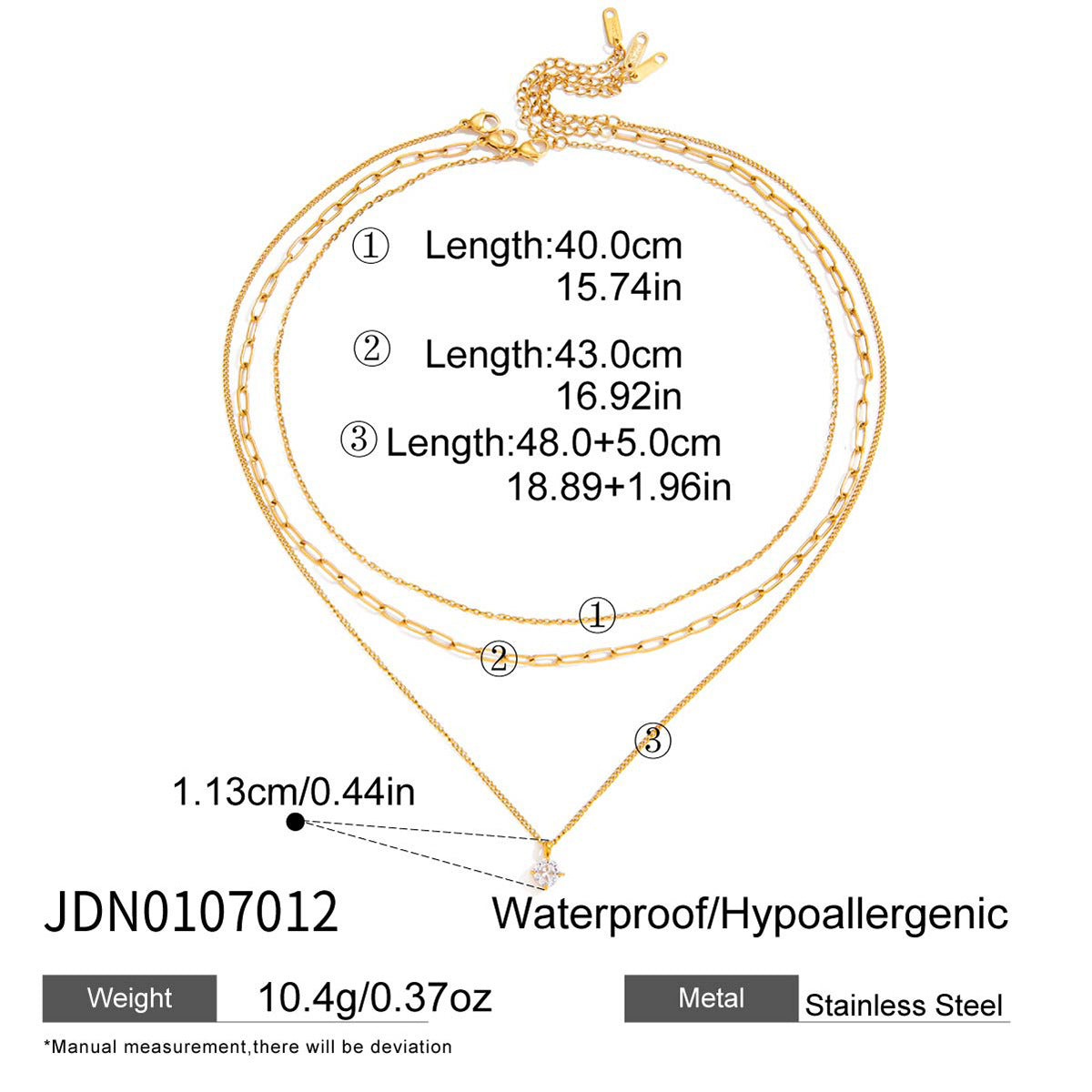 Dainty Layered Round CZ Necklace