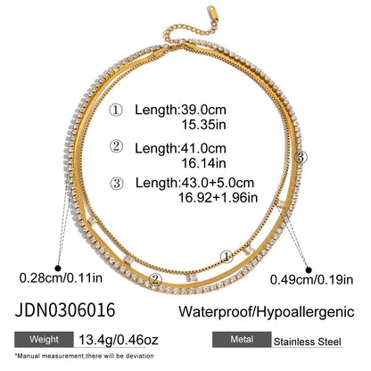 Tennis & Snake Chain Layered Necklace