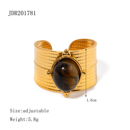 Vintage Tiger's Eye Open Stacking Ring
