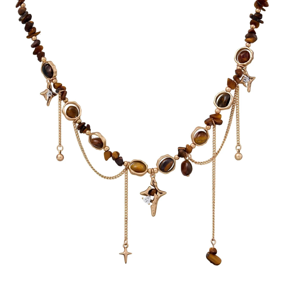 Vintage Tiger Eye Tassel Necklace