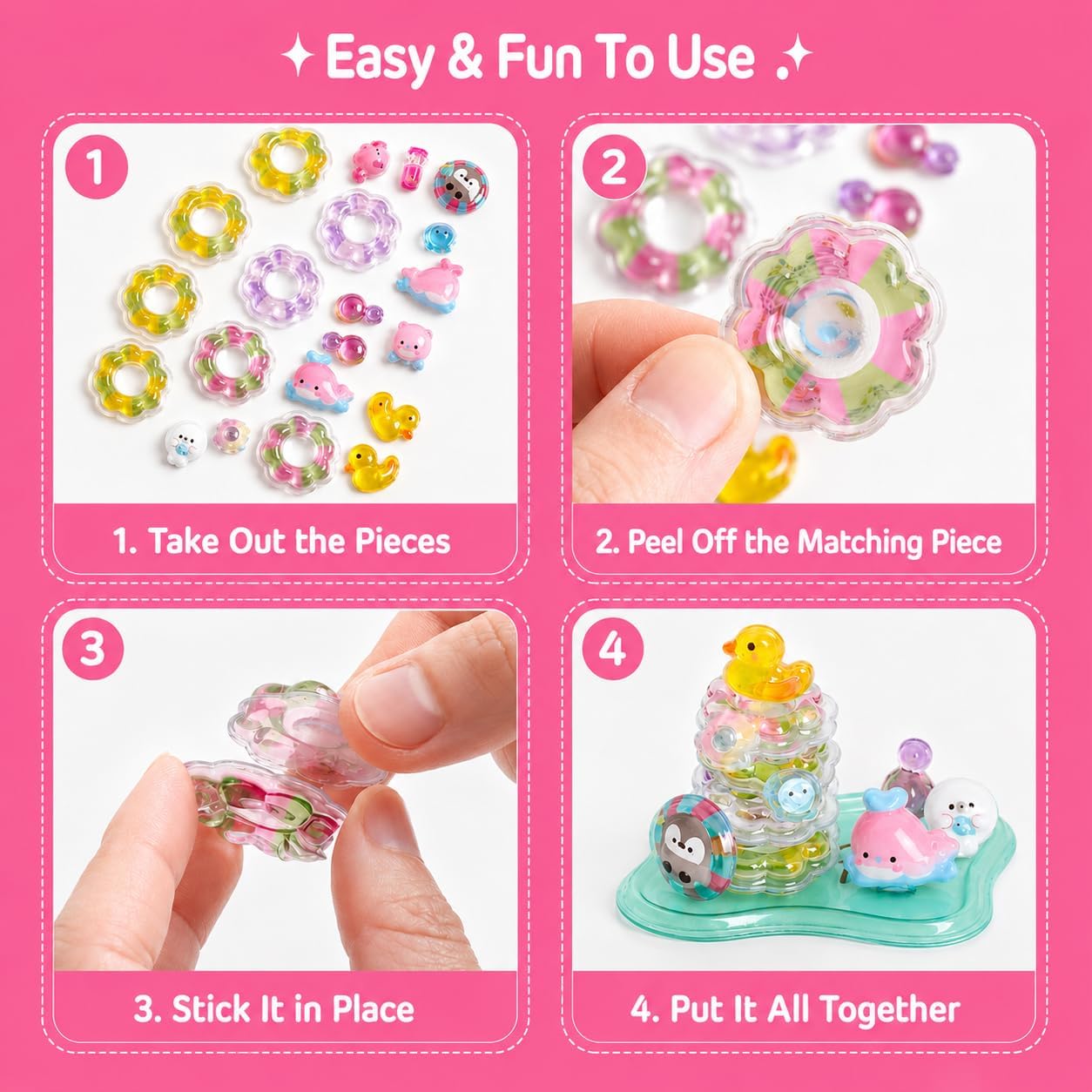 3D Layered Puffy Scene Stickers
