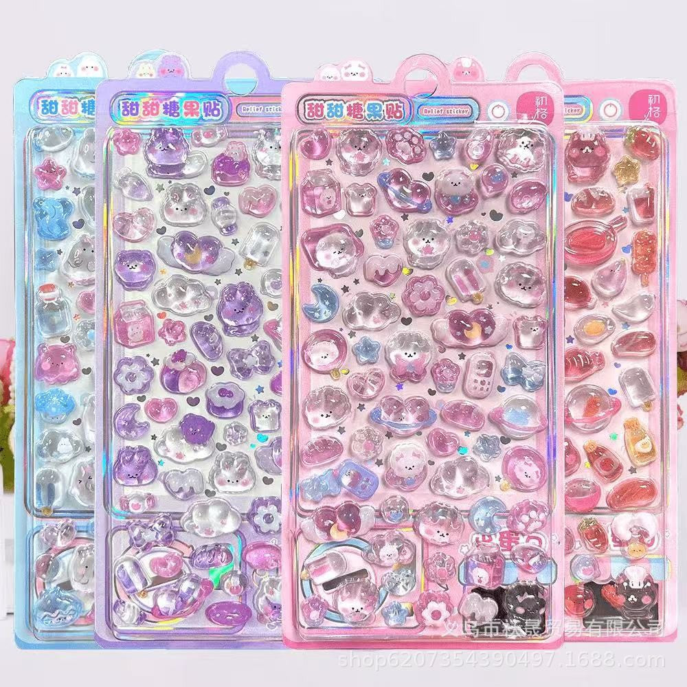 3D Kawaii Animal Puffy Stickers