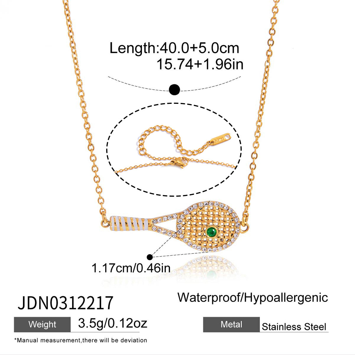 Luxe Tennis Pendant Necklace