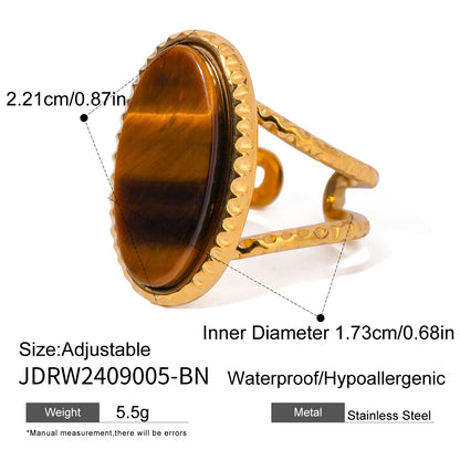 Vintage Tiger's Eye Open Stacking Ring