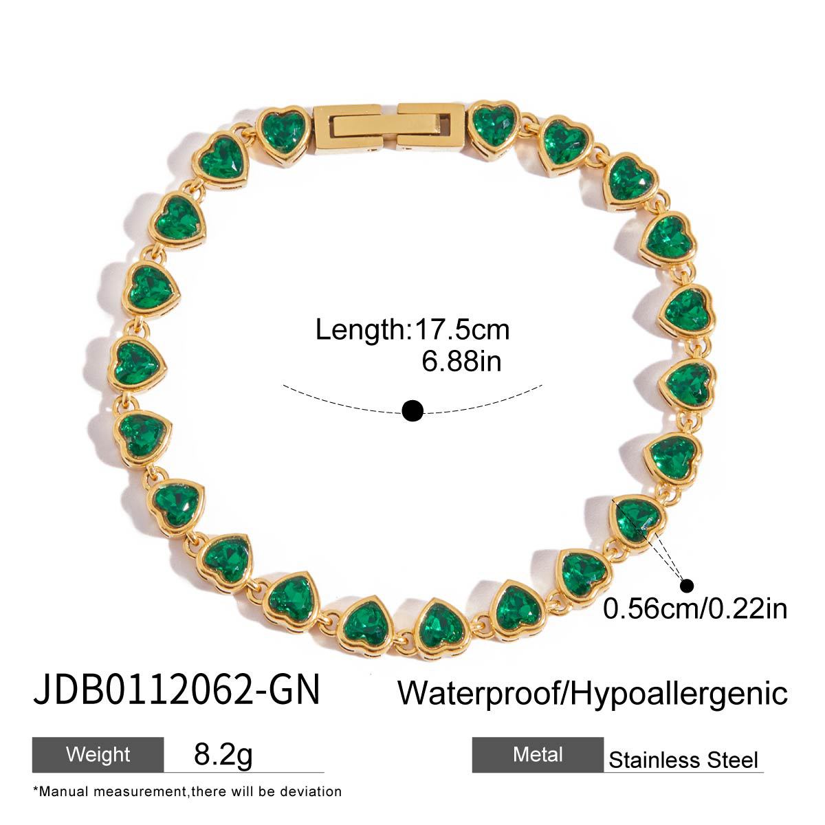 Colorful Heart CZ Tennis Bracelet