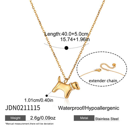 18K Gold Plated Cute Dog & Cat Necklace