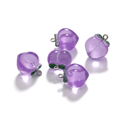 5PCS Resin Peach Charm Pendant