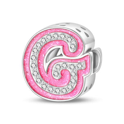 Pink Rhinestone Letter Charm