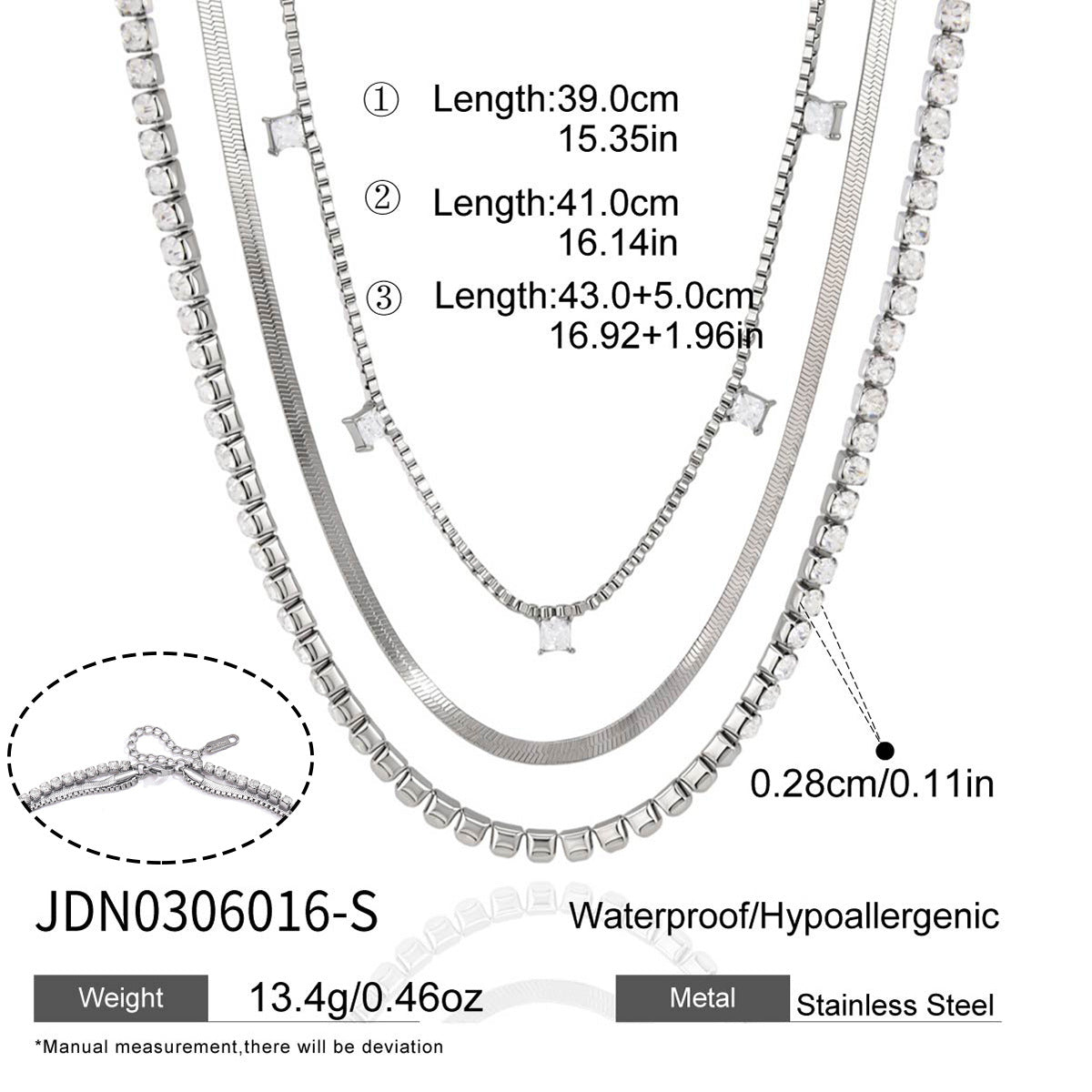 Tennis & Snake Chain Layered Necklace