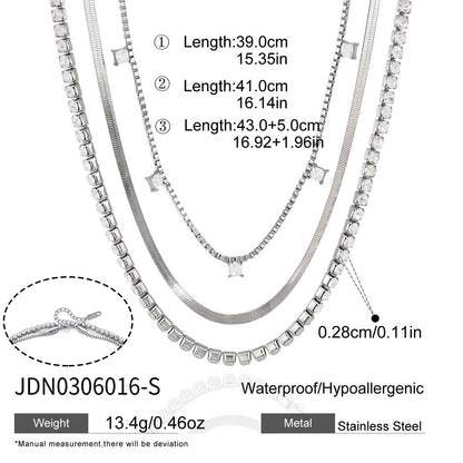 Tennis & Snake Chain Layered Necklace