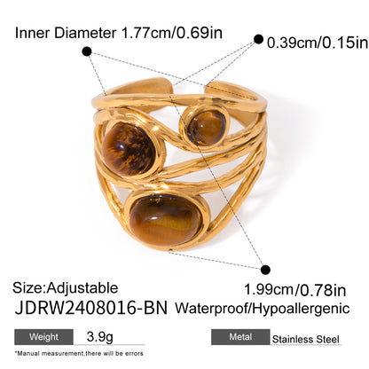 Vintage Tiger's Eye Open Stacking Ring