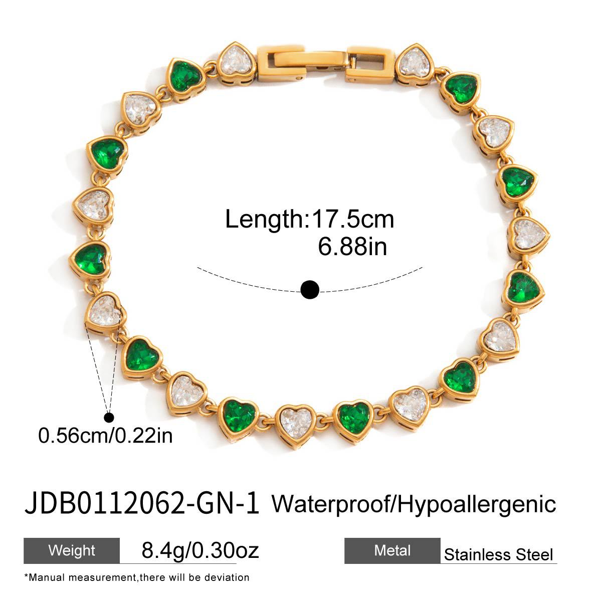 Colorful Heart CZ Tennis Bracelet