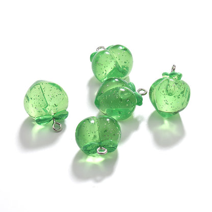 5PCS Resin Peach Charm Pendant