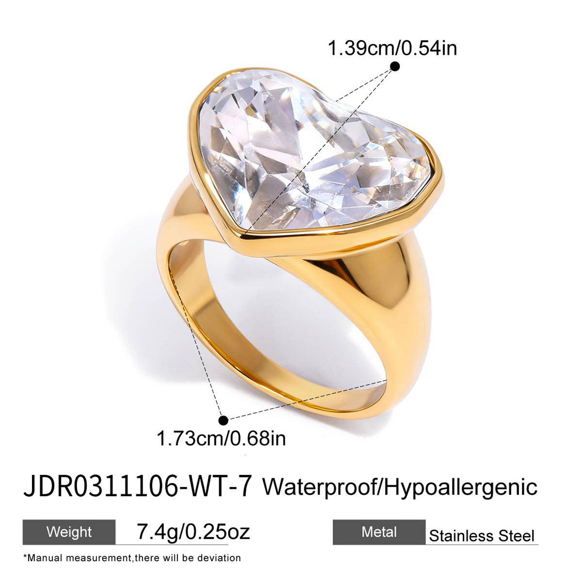 Multi-Shape Crystal Multi-Row Stacking Ring