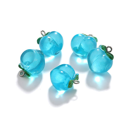 5PCS Resin Peach Charm Pendant