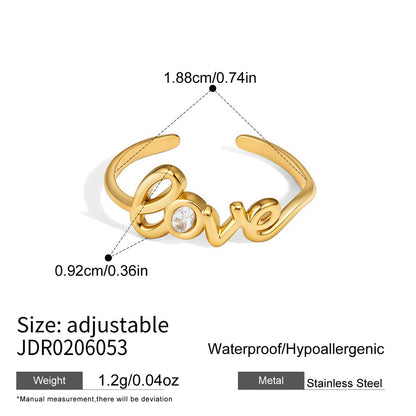 Sparkling Evil Eye "Love & Lucky" Stacking Ring