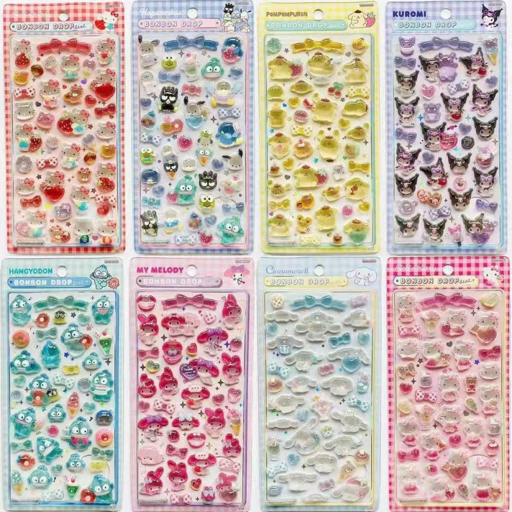 3D Kawaii Animal Puffy Stickers