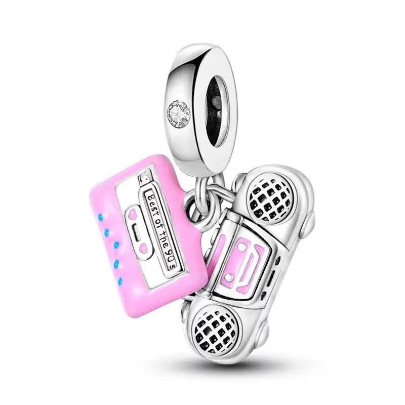 Cassette Tape & Boombox Charm for Bracelets & Necklaces