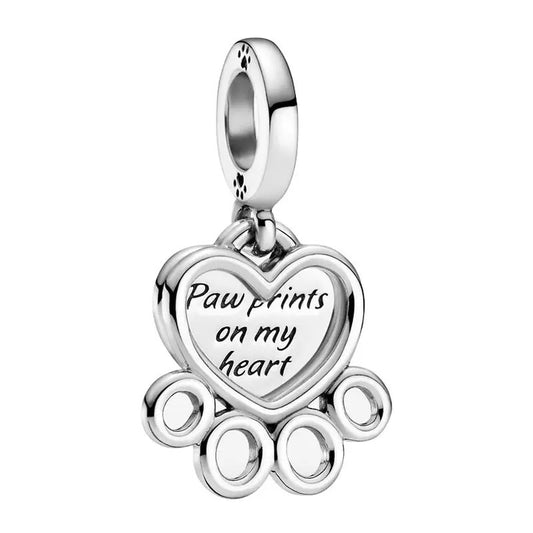Paw Prints on My Heart Charm