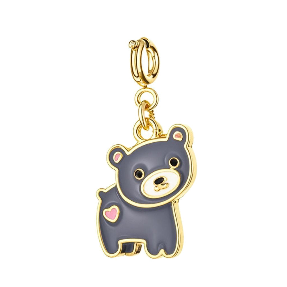 Cute Grey Bear Charm Pendant For DIY Bracelet Jewelry Making