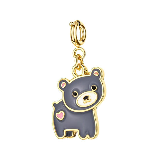 Cute Grey Bear Charm Pendant For DIY Bracelet Jewelry Making