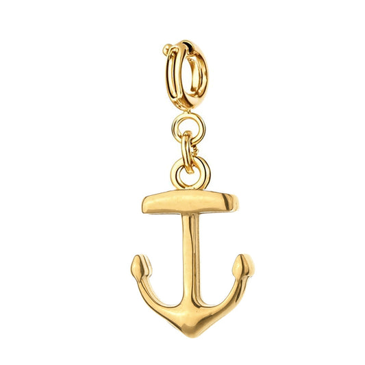 Gold Anchor Charm | Nautical Coastal Pendant for Bracelet & Bag
