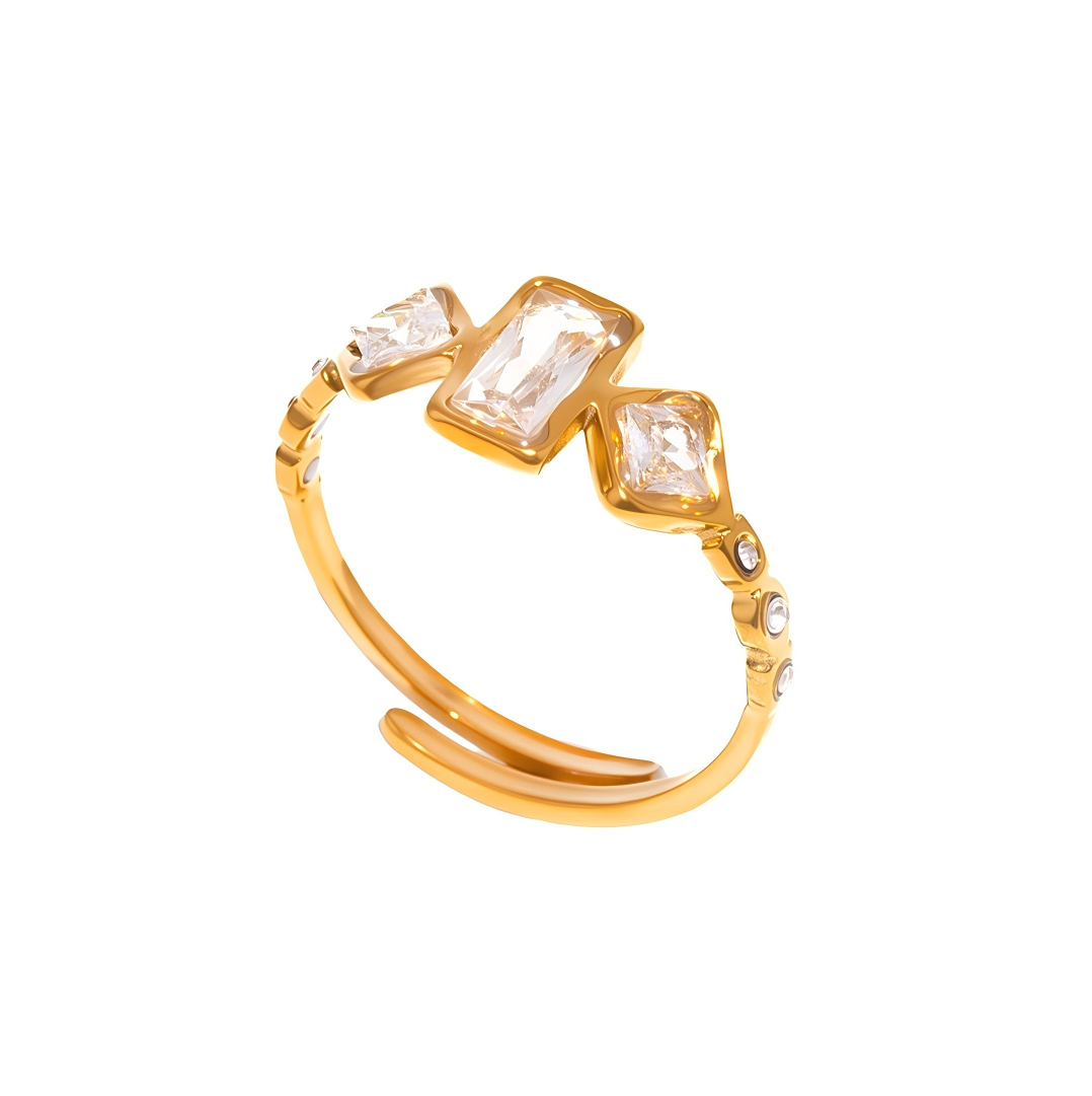 Multi-Gemstone Statement Ring | 18K Gold Finish