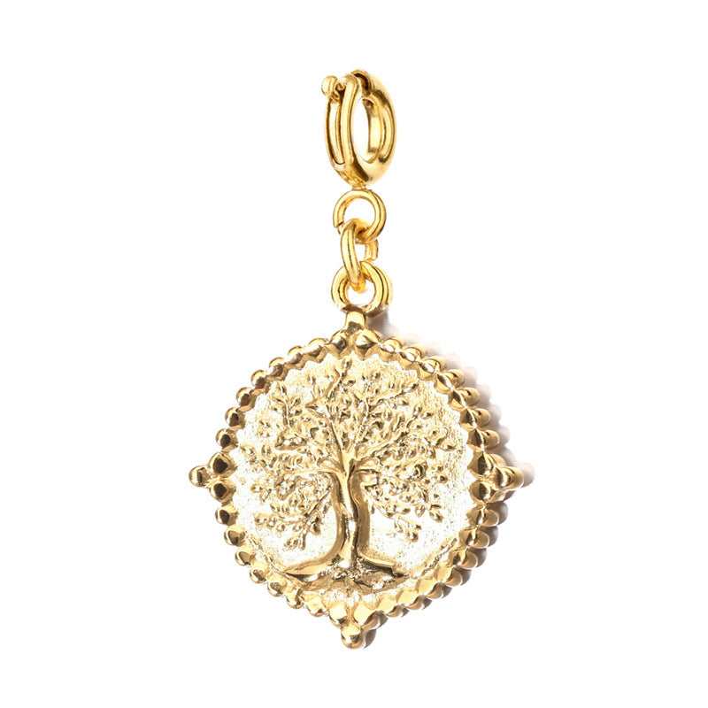 Gold Tree of Life Charm | 3D Nature Pendant for Jewelry Craft