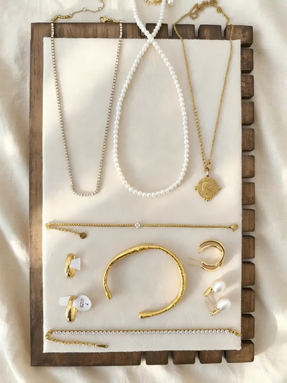 Old Money Classic Jewelry Set – Layered Necklace, Bracelets, Rings & Earrings