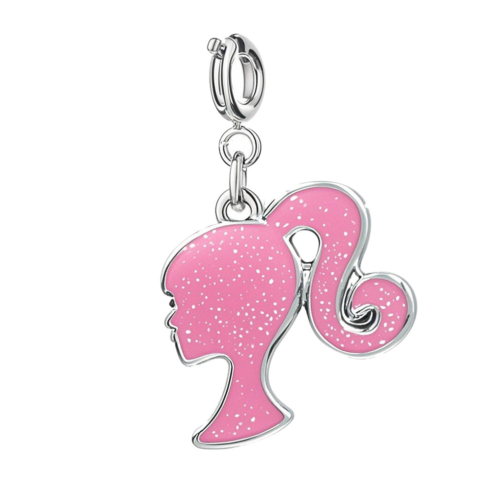 Pink Barbie Charm Pendant For DIY Bracelet Jewelry Making