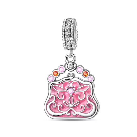 Pink Rhinestone Mini Handbag Charm For DIY Bracelet Jewelry Making
