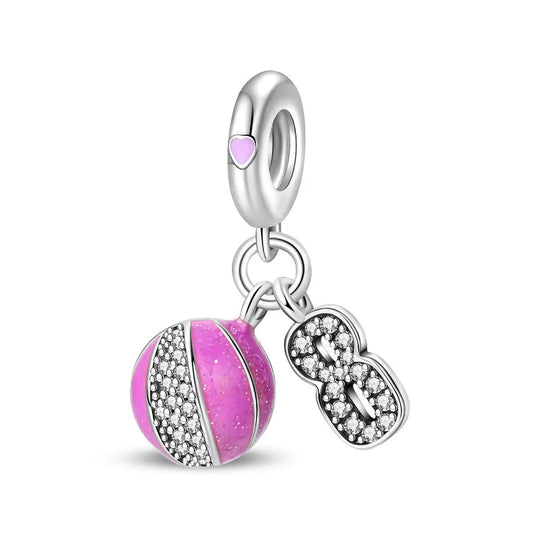Purple Volleyball Charm for Bracelets & Necklaces