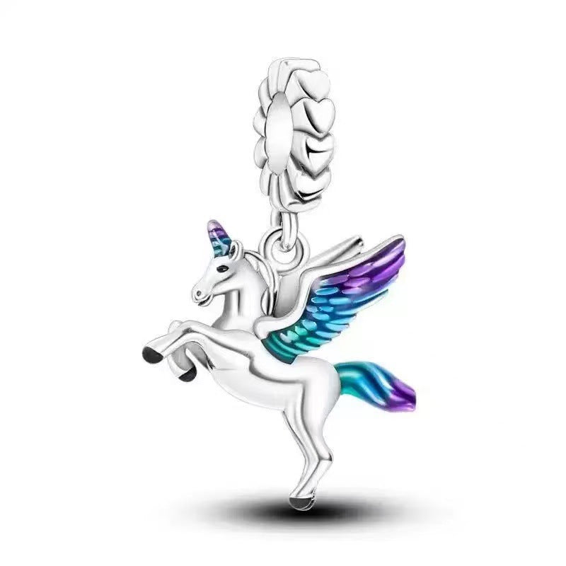Silver Pegasus Unicorn Charm For DIY Bracelet Jewelry Making