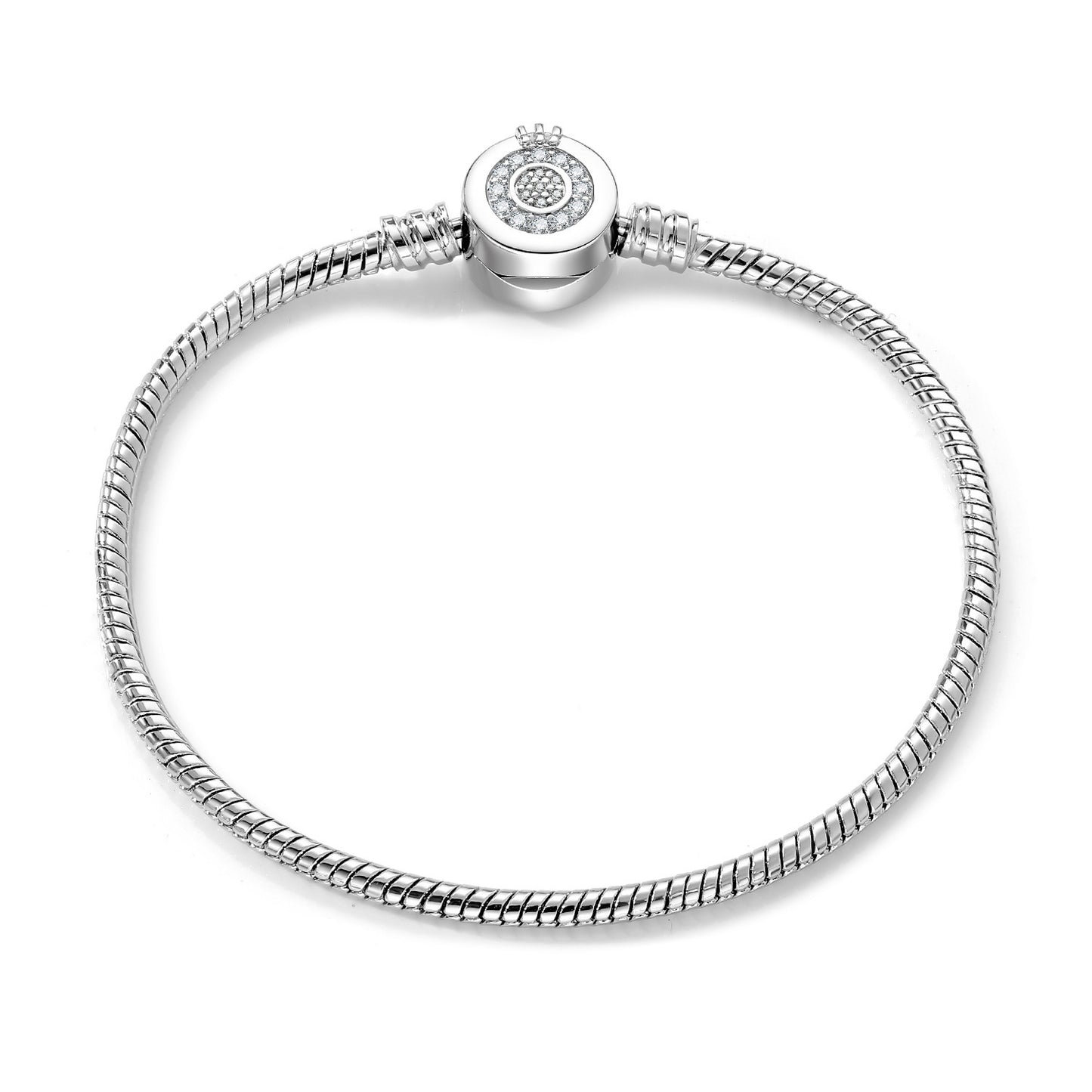 Silver Sparkling Regal Crown Clasp Bracelet - Luxury Royal Gift