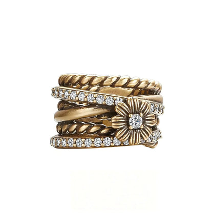 Vintage Daisy Multi-Layer Ring | Unique Floral Jewelry