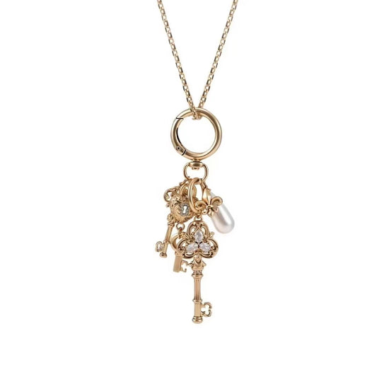 Vintage Key Pearl Pendant Necklace | Offmess Jewelry