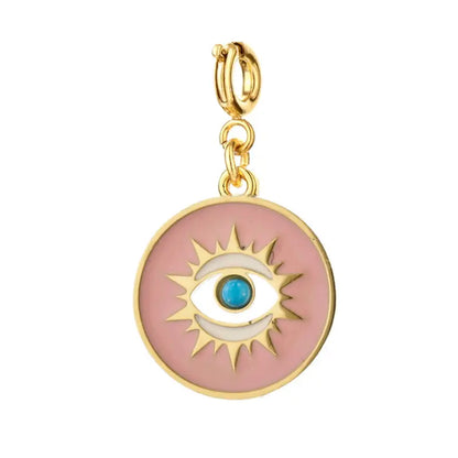 Pink Gold Evil Eye Charm