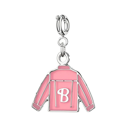 Pink Jacket Charm with Silver Buckle for Bracelet and Bag