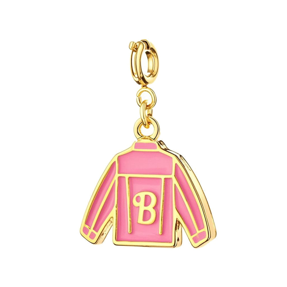 Pink Jacket Charm with Gold Buckle for Bracelet and Bag