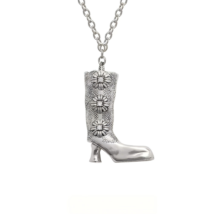 Vintage Boot Flower Necklace
