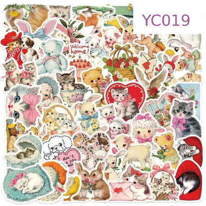 50PCS Pink Aesthetic Graffiti Stickers