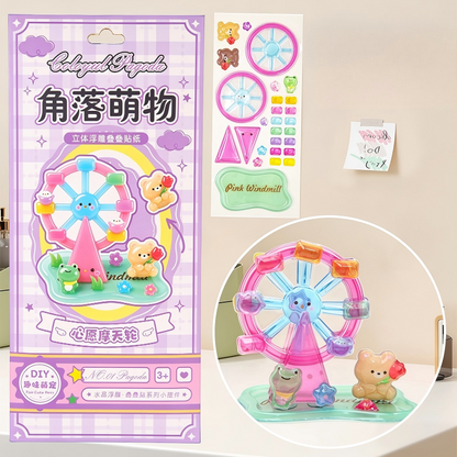 3D Layered Puffy Scene Stickers