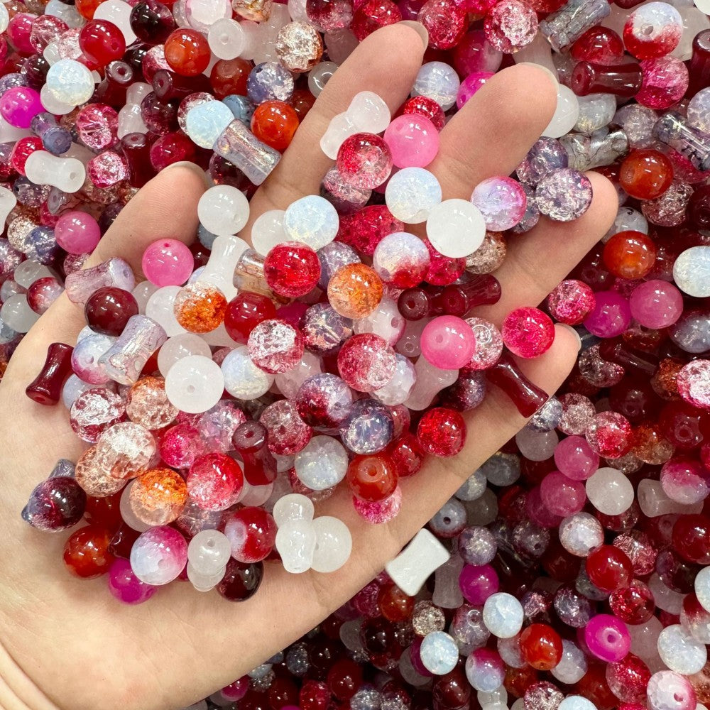Mixed Glass Beads-10*10mm/40pcs