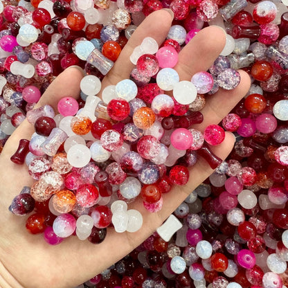 Mixed Glass Beads-10*10mm/40pcs