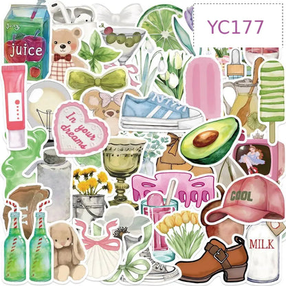 50PCS Pink Aesthetic Graffiti Stickers