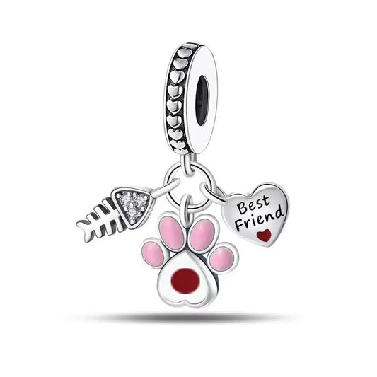 Paw & Fish Bone Charm for Bracelets & Necklaces
